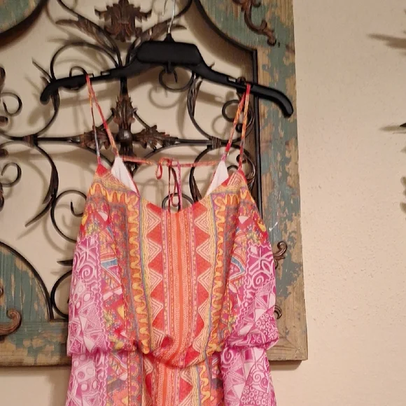 Bisou Bisou Pink and Orange Sundress. Excellent Condition Size 8 - Picture 6 of 10